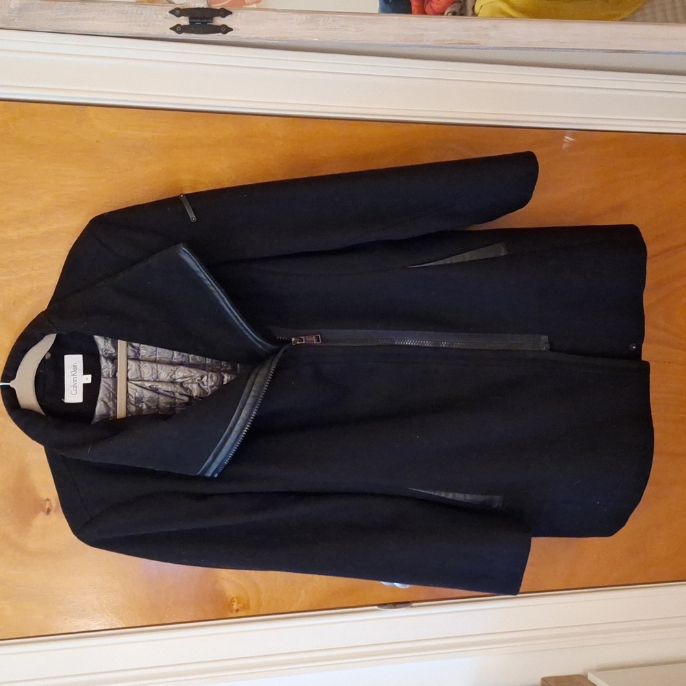 Calvin Klein Black Wool Coat